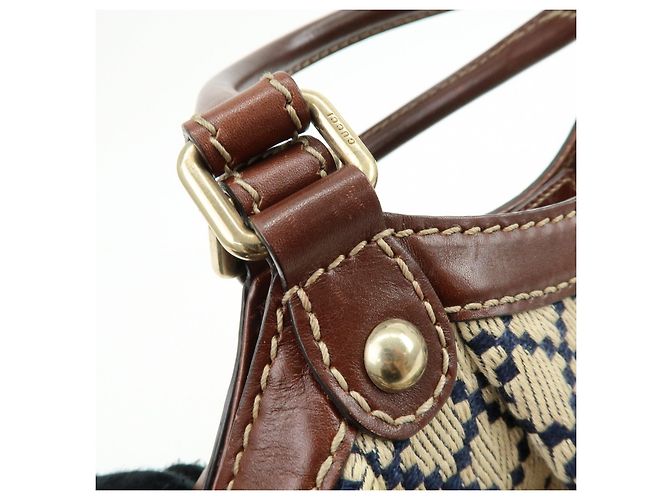 Borsa GUCCI Sukey Diamante Interlocking G GG Canvas Leather 211944 - vista 8