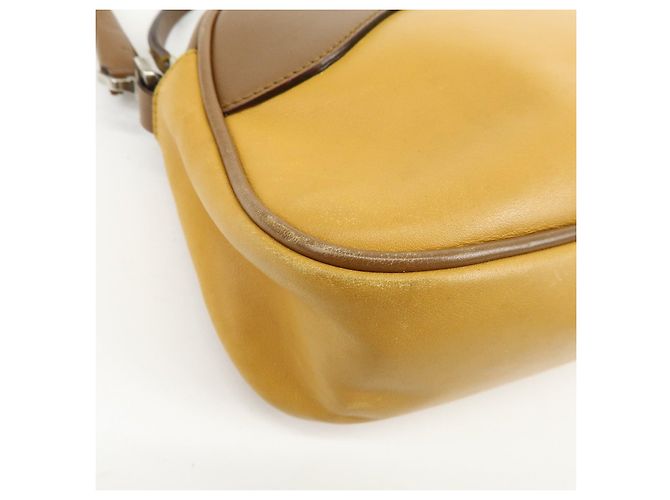 Borsa a spalla e borsa a mano in pelle PRADA Logo Sport Giallo Marrone - vista 10