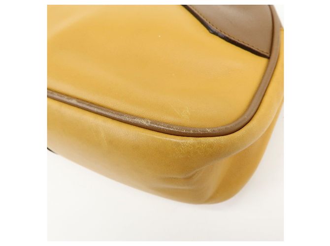 Borsa a spalla e borsa a mano in pelle PRADA Logo Sport Giallo Marrone - vista 12