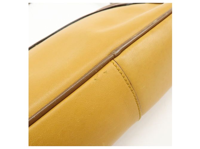 Borsa a spalla e borsa a mano in pelle PRADA Logo Sport Giallo Marrone - vista 13
