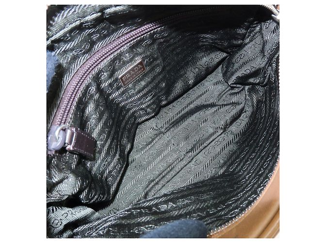 Borsa a spalla e borsa a mano in pelle PRADA Logo Sport Giallo Marrone - vista 21