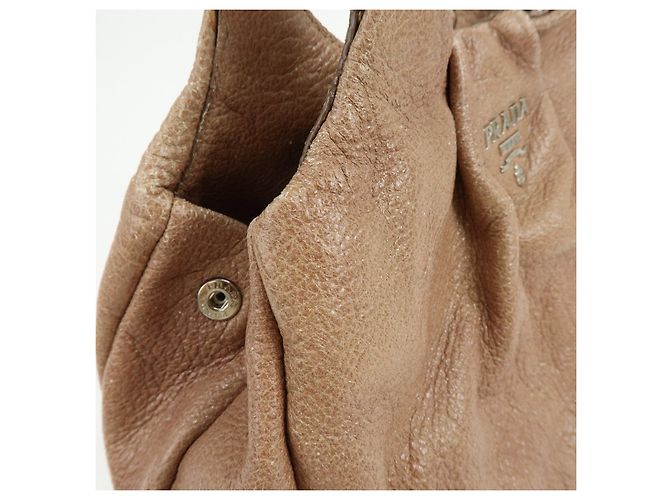 Borsa a spalla e borsa a mano in pelle con logo PRADA Beige - vista 16