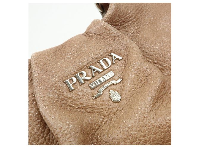 Borsa a spalla e borsa a mano in pelle con logo PRADA Beige - vista 18