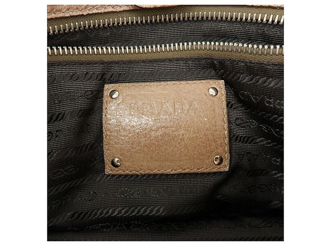 Borsa a spalla e borsa a mano in pelle con logo PRADA Beige - vista 23