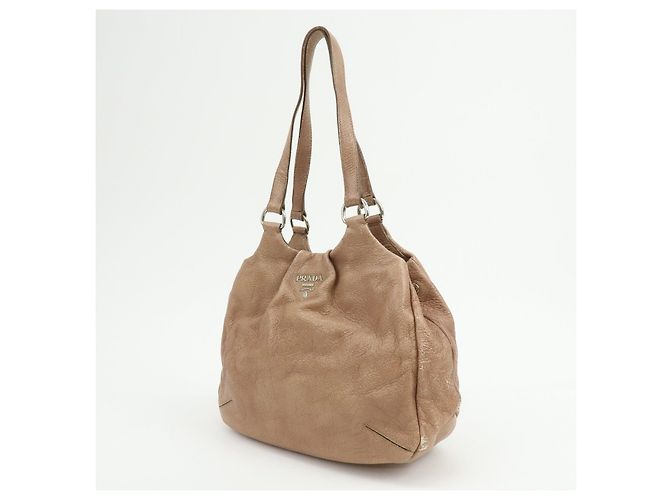 Borsa a spalla e borsa a mano in pelle con logo PRADA Beige - vista 3