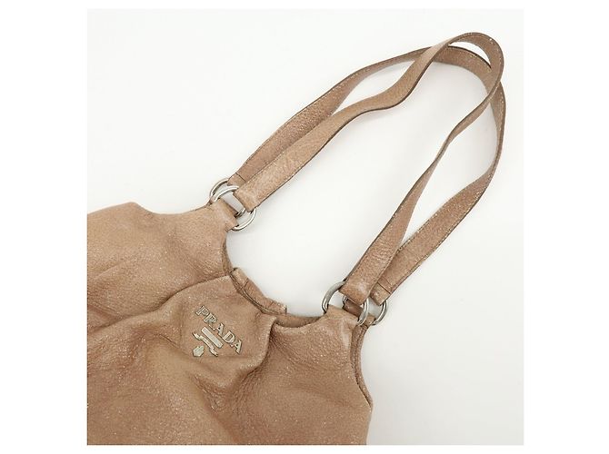 Borsa a spalla e borsa a mano in pelle con logo PRADA Beige - vista 6