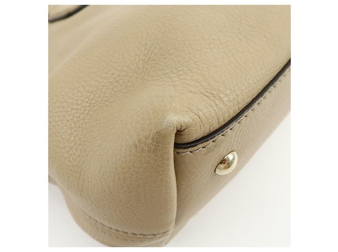 Borsa a spalla e borsa a mano GUCCI SOHO Interlocking G in pelle Beige 308363 - vista 11