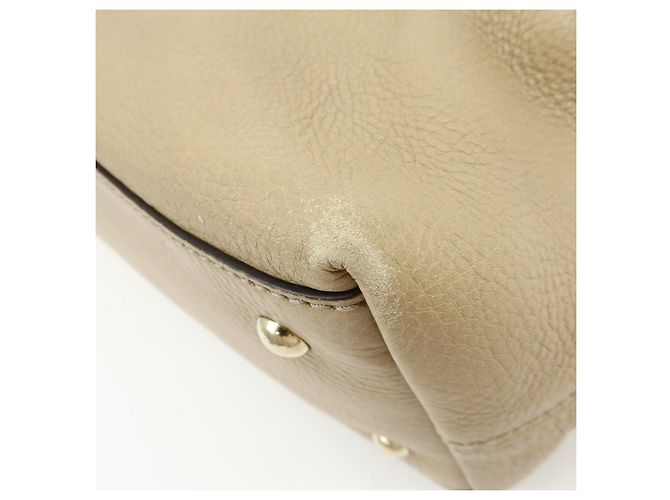 Borsa a spalla e borsa a mano GUCCI SOHO Interlocking G in pelle Beige 308363 - vista 12