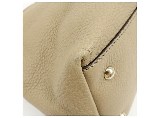 Borsa a spalla e borsa a mano GUCCI SOHO Interlocking G in pelle Beige 308363 - vista 13