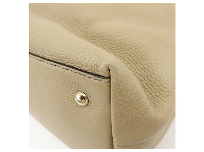 Borsa a spalla e borsa a mano GUCCI SOHO Interlocking G in pelle Beige 308363 - vista 14
