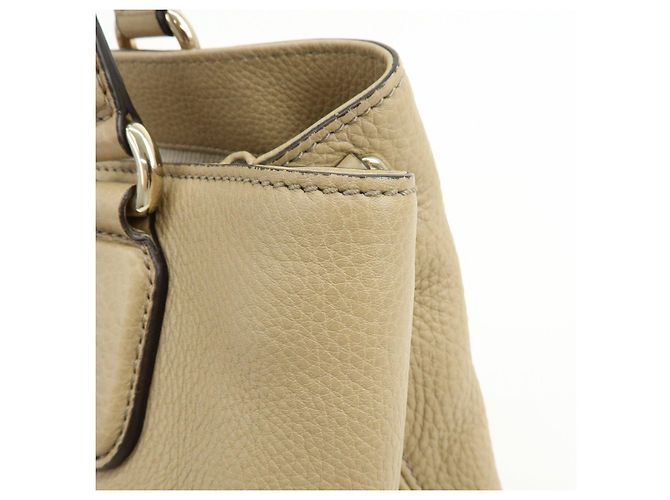 Borsa a spalla e borsa a mano GUCCI SOHO Interlocking G in pelle Beige 308363 - vista 15