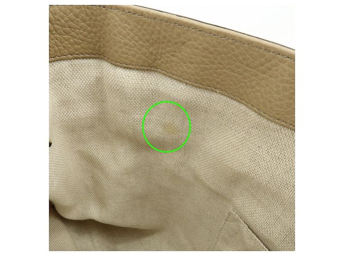 Borsa a spalla e borsa a mano GUCCI SOHO Interlocking G in pelle Beige 308363 - vista 20