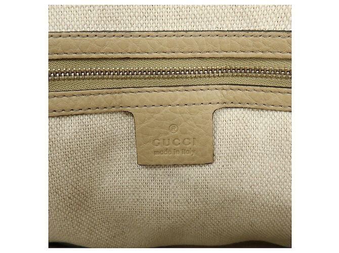 Borsa a spalla e borsa a mano GUCCI SOHO Interlocking G in pelle Beige 308363 - vista 23