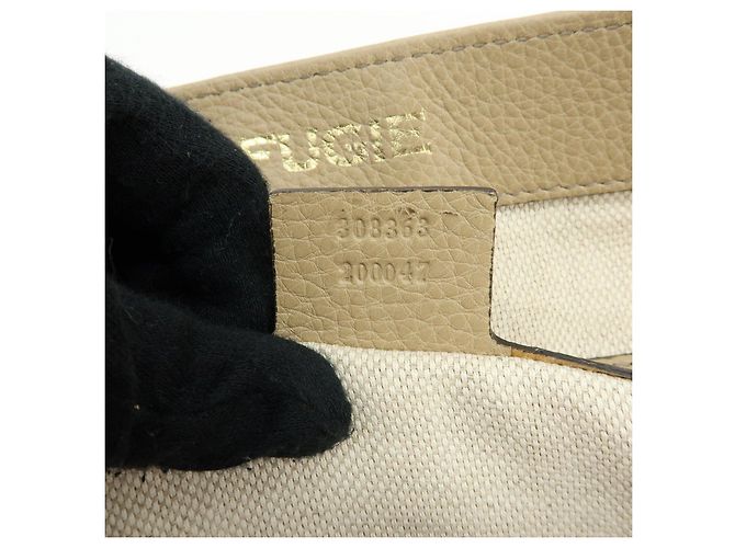 Borsa a spalla e borsa a mano GUCCI SOHO Interlocking G in pelle Beige 308363 - vista 24