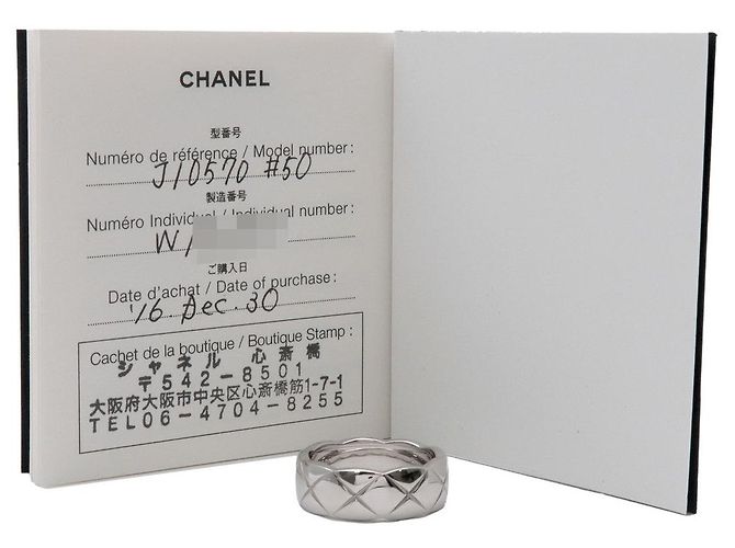CHANEL COCO Crush Ring Medium K18 750WG White Gold #50 US5.5 J10570 - Ansicht 9