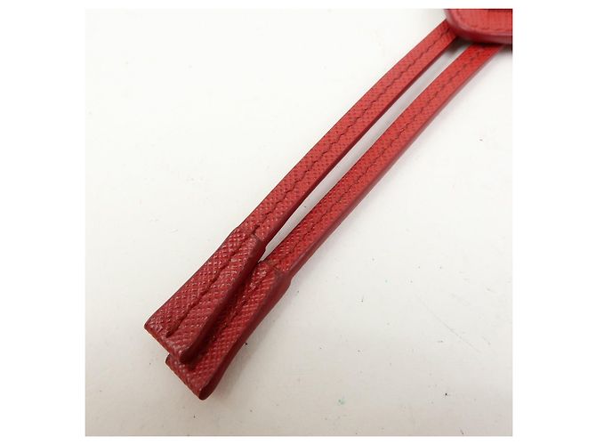 PRADA Triangle Logo Saffiano Leather Loop Tie Red - Ansicht 7
