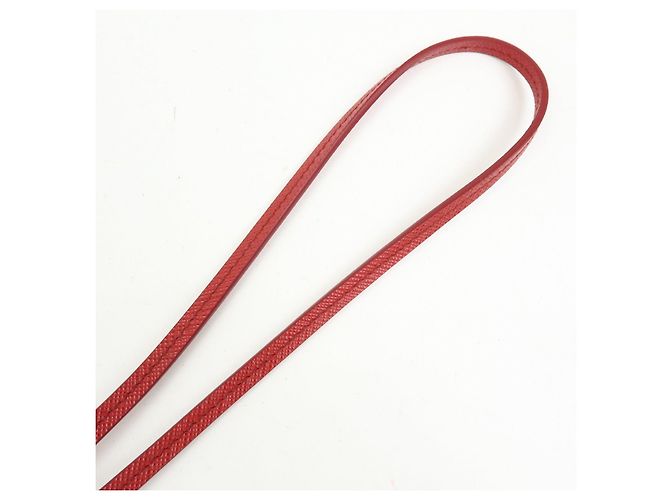 PRADA Triangle Logo Saffiano Leather Loop Tie Red - Ansicht 8