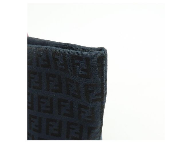 FENDI Borsa Tote e Borsa a Spalla in Tela Zucchino e Pelle Nera 8BH215 - vista 15