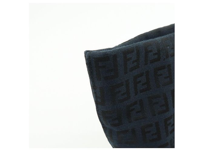 FENDI Borsa Tote e Borsa a Spalla in Tela Zucchino e Pelle Nera 8BH215 - vista 16