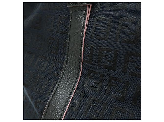 FENDI Borsa Tote e Borsa a Spalla in Tela Zucchino e Pelle Nera 8BH215 - vista 18
