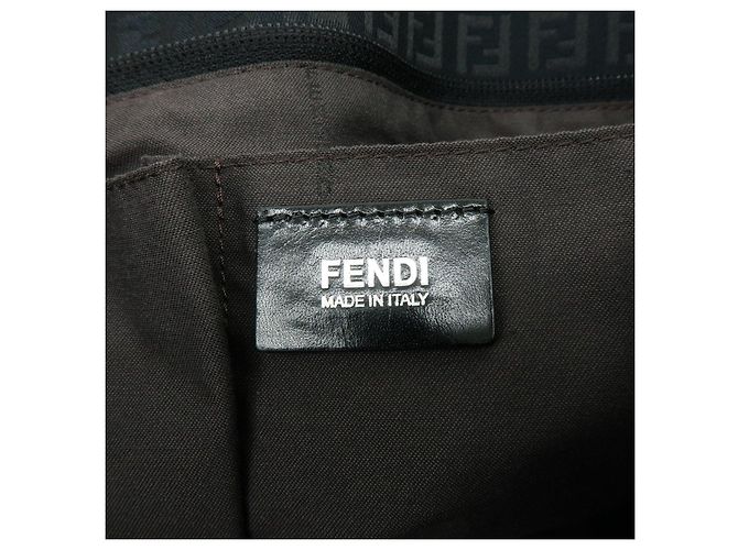 FENDI Borsa Tote e Borsa a Spalla in Tela Zucchino e Pelle Nera 8BH215 - vista 22