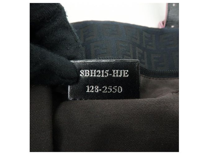 FENDI Borsa Tote e Borsa a Spalla in Tela Zucchino e Pelle Nera 8BH215 - vista 23
