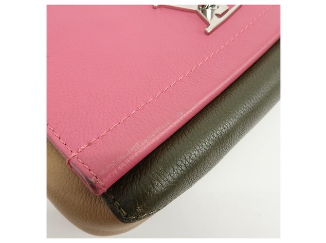 Louis Vuitton LOCKME 2 BB Borsa a mano 2 vie in pelle Rose Khaki M54103 - vista 10