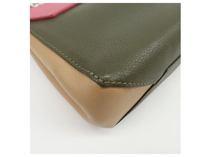 Louis Vuitton LOCKME 2 BB Borsa a mano 2 vie in pelle Rose Khaki M54103 - vista 12