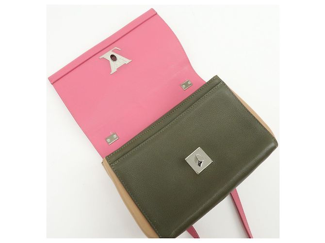 Louis Vuitton LOCKME 2 BB Borsa a mano 2 vie in pelle Rose Khaki M54103 - vista 18