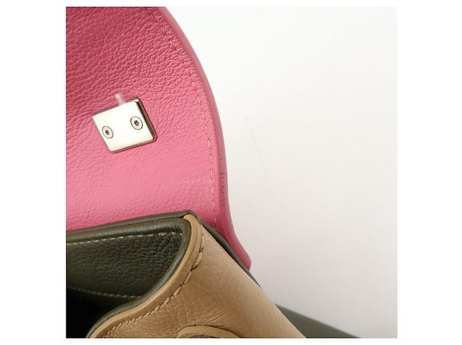 Louis Vuitton LOCKME 2 BB Borsa a mano 2 vie in pelle Rose Khaki M54103 - vista 19