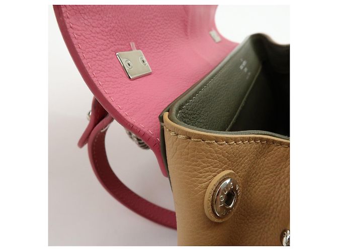 Louis Vuitton LOCKME 2 BB Borsa a mano 2 vie in pelle Rose Khaki M54103 - vista 20