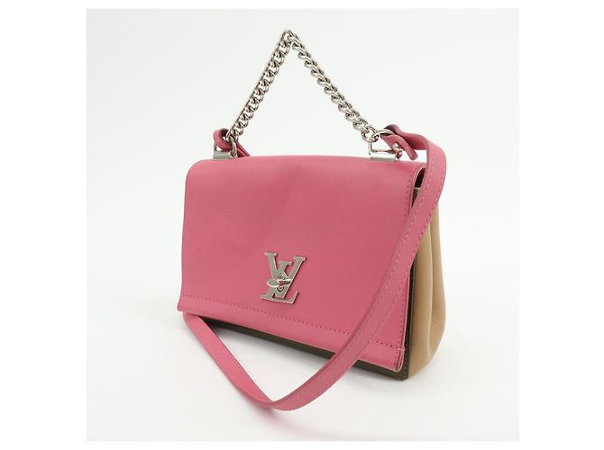 Louis Vuitton LOCKME 2 BB Borsa a mano 2 vie in pelle Rose Khaki M54103 - vista 3