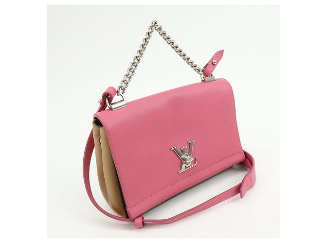 Louis Vuitton LOCKME 2 BB Borsa a mano 2 vie in pelle Rose Khaki M54103 - vista 4