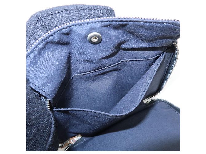 Hermès HERMES Portafoglio Herline PM Nylon Canvas Pelle Cerniera Grigio Nero - vista 19