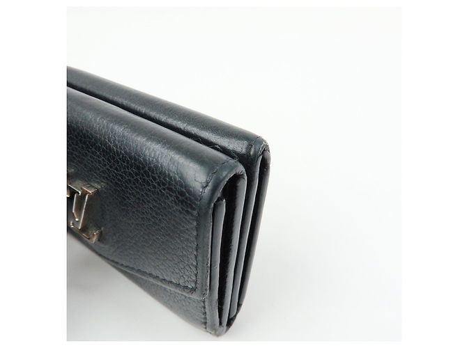 Louis Vuitton Logo Portefeuille Lock Mini Compact Wallet Noir M63921 - vista 10