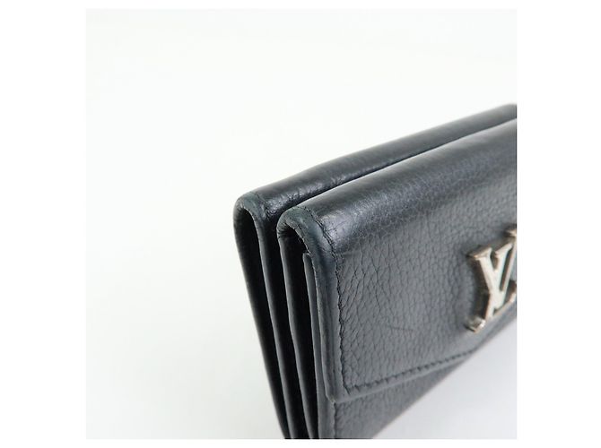 Louis Vuitton Logo Portefeuille Lock Mini Compact Wallet Noir M63921 - vista 11
