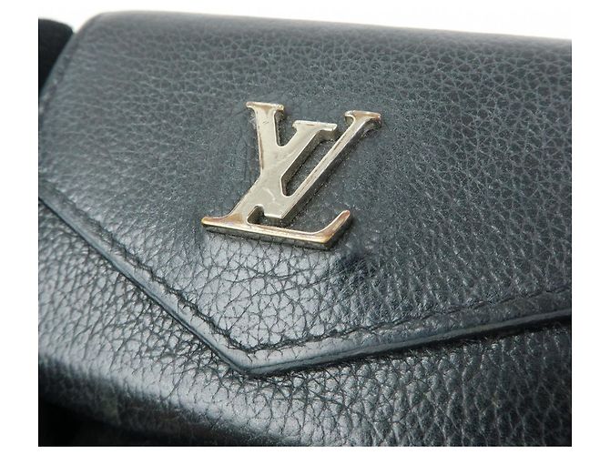 Louis Vuitton Logo Portefeuille Lock Mini Compact Wallet Noir M63921 - vista 12