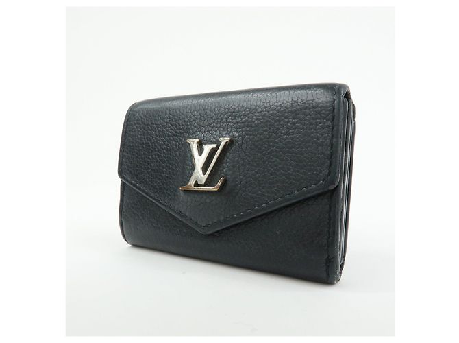 Louis Vuitton Logo Portefeuille Lock Mini Compact Wallet Noir M63921 - vista 3