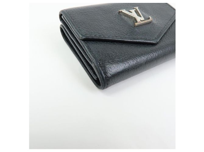 Louis Vuitton Logo Portefeuille Lock Mini Compact Wallet Noir M63921 - vista 6
