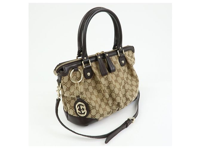 Borsa a tracolla 2Way GUCCI Sukey Interlocking G GG Canvas Leather 247902 - vista 4