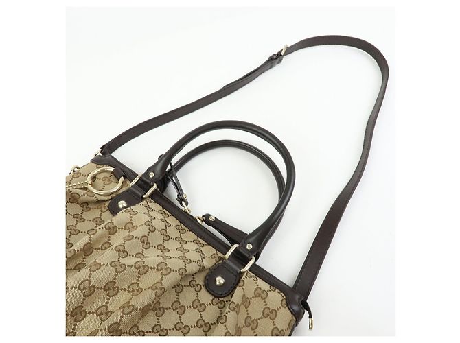 Borsa a tracolla 2Way GUCCI Sukey Interlocking G GG Canvas Leather 247902 - vista 6