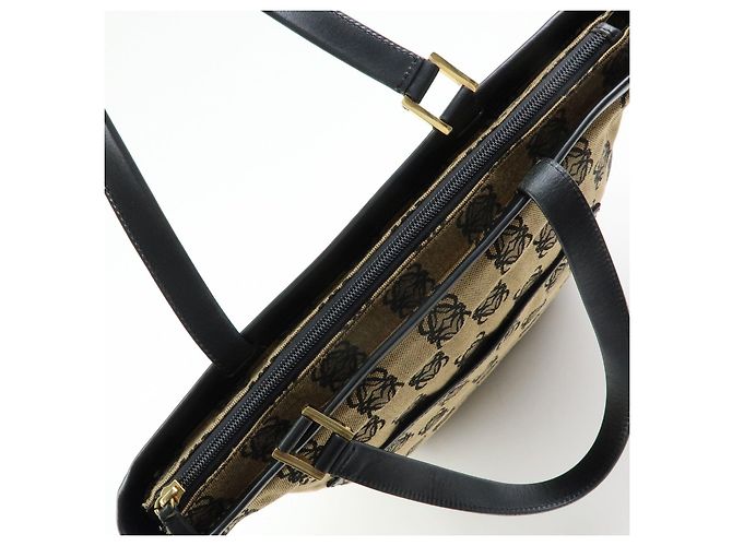 Borsa Tote LOEWE Anagram in tela jacquard e pelle Beige Black - vista 17