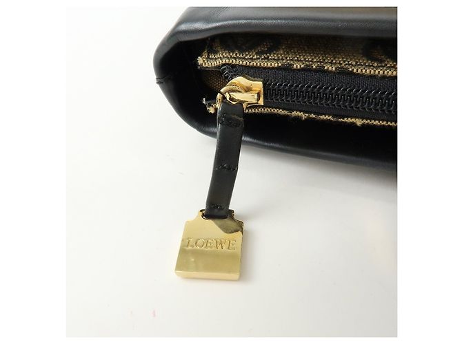 Borsa Tote LOEWE Anagram in tela jacquard e pelle Beige Black - vista 18