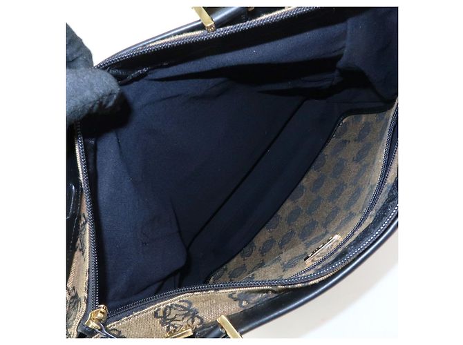 Borsa Tote LOEWE Anagram in tela jacquard e pelle Beige Black - vista 19