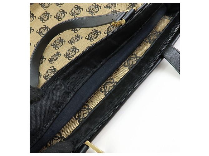 Borsa Tote LOEWE Anagram in tela jacquard e pelle Beige Black - vista 20