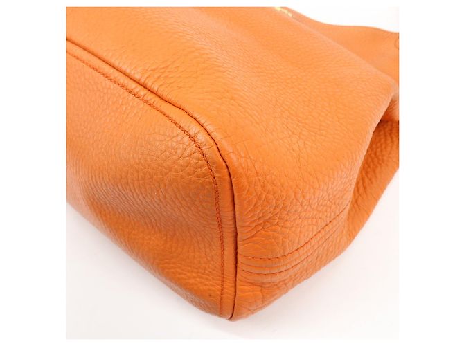 Borsa a spalla in pelle con logo PRADA Borsa Tote Borsa a mano Arancione BR4829 - vista 10