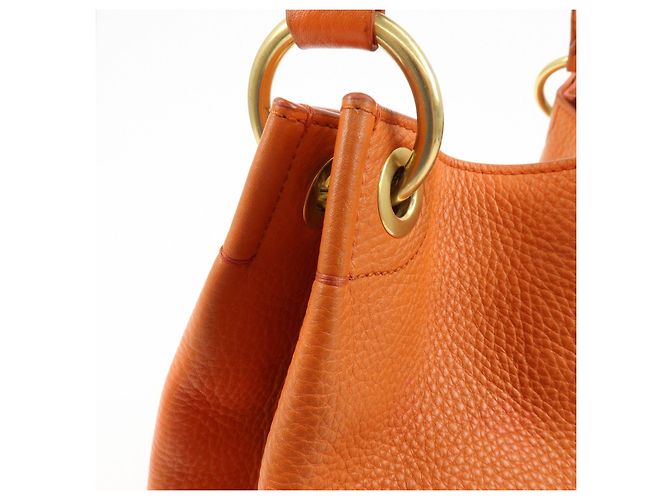 Borsa a spalla in pelle con logo PRADA Borsa Tote Borsa a mano Arancione BR4829 - vista 14
