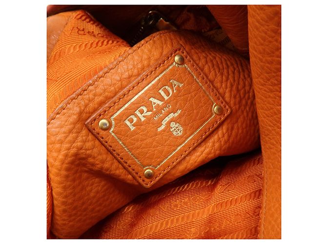 Borsa a spalla in pelle con logo PRADA Borsa Tote Borsa a mano Arancione BR4829 - vista 21
