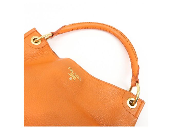 Borsa a spalla in pelle con logo PRADA Borsa Tote Borsa a mano Arancione BR4829 - vista 6
