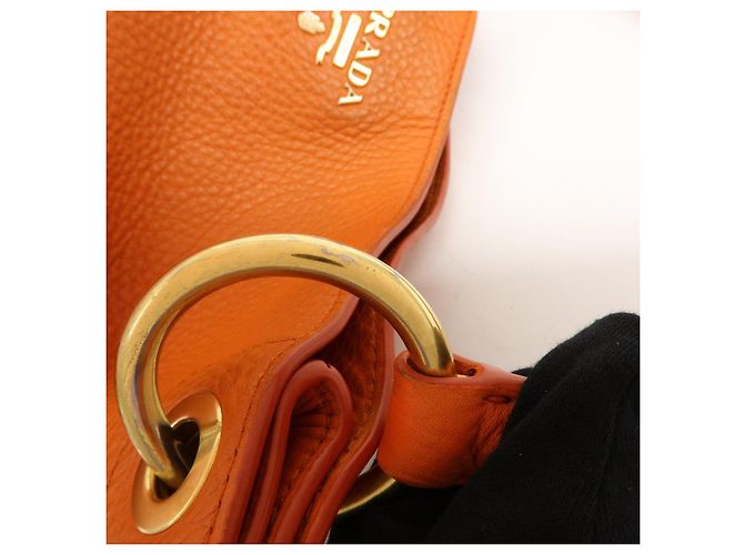 Borsa a spalla in pelle con logo PRADA Borsa Tote Borsa a mano Arancione BR4829 - vista 8